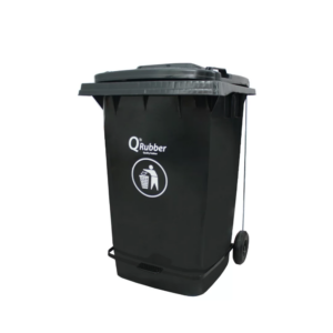 Contenedor basura Qrubber 360 L con pedal gris