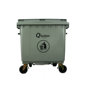 Contenedor basura Qrubber 660 L con pedal gris
