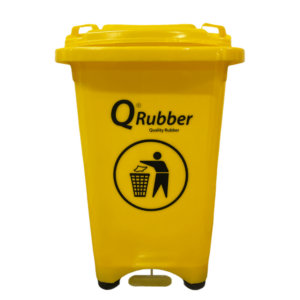 Contenedor basura Qrubber C 50 L con pedal amarillo