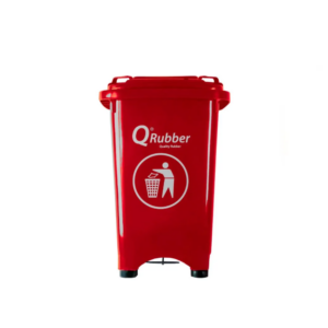 Contenedor basura Qrubber C 50 L con pedal rojo