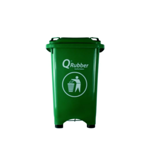 Contenedor basura Qrubber C 50 L con pedal verde